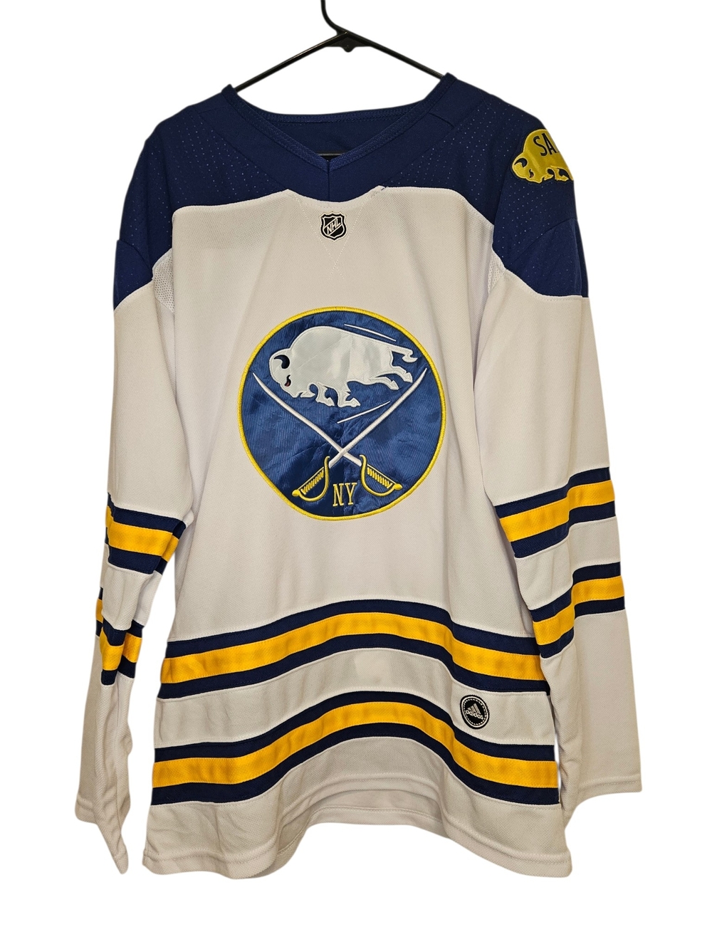 Buffalo Sabres Winter Classic Citi Field 2018 NHL Hockey Jersey White Blue 52